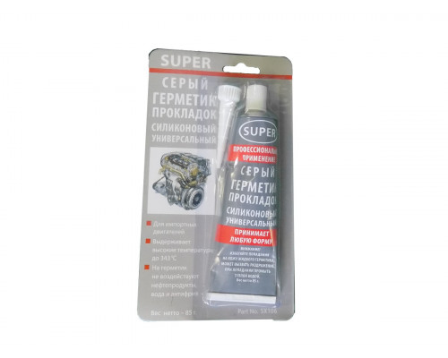 Герметик прокладок силиконовый "Super" серый (высокотемпературный) 85гр. до +343С.
