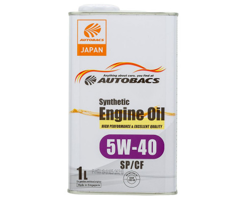 AUTOBACS ENGINE OIL SYNTHETIC 5W-40 SP/CF Моторное масло 1л.