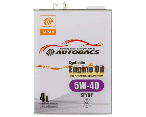 AUTOBACS ENGINE OIL SYNTHETIC 5W-40 SP/CF Моторное масло 4л.