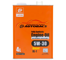 AUTOBACS ENGINE OIL Fully Synthetic DIESEL 5W-30 JASO DL-1 Масло моторное 4л.