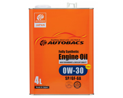 AUTOBACS ENGINE OIL Fully Synthetic 0W-30 SP GF-6A + PAO Моторное масло 4л.