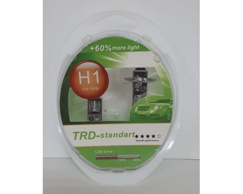 Набор галоген. ламп TRD (STANDART +60 %) H1 12V 55W комп. 2шт.