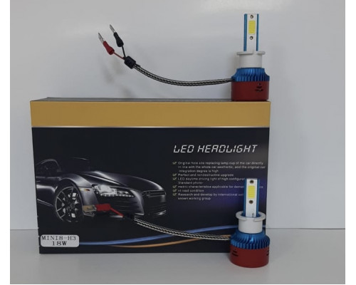 Светодиодные лампы головного света TRD Mini 8-H3-COB 18W 12V 5000K (комплект)